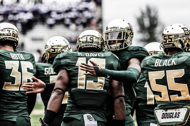 Baylor football team. Photo via Flickr user Rockin Rita